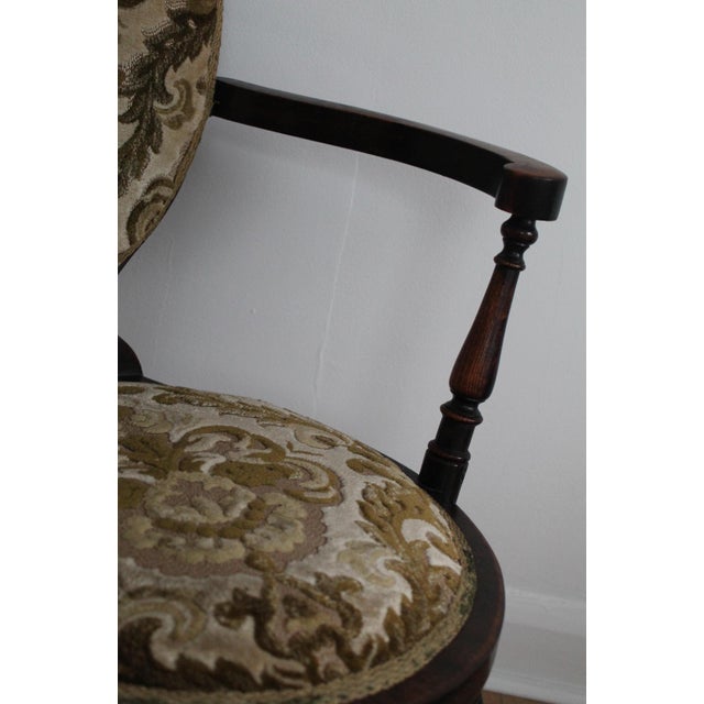 Brown Antique Victorian Ladies Boudoir Armchair, 1800s For Sale - Image 8 of 11