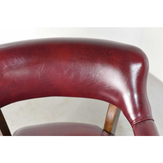 Vintage Oxblood Leather Armchair Chair With Brass Nailheads by Village Industries Tennessee - a Pair For Sale - Image 10 of 12