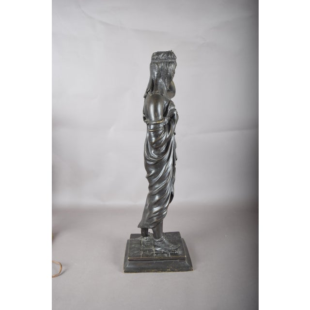 Brown Egyptian Revival Female Figure in Patinated Metal, 1920s For Sale - Image 8 of 15