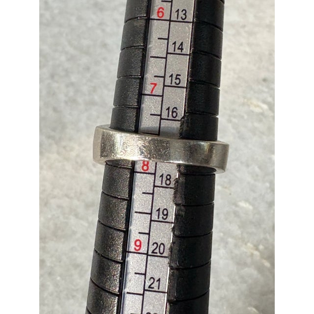 Mid 20th Century Vintage Sterling Silver and Turquoise Ring For Sale - Image 5 of 6