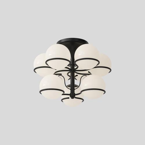 Model 2042/9 Lamp in Black Opalline Mount by Gino Sarfatti for Astep For Sale - Image 3 of 8