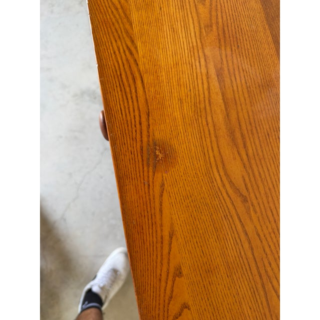 Brown 1940s Art Deco Solid Oak Cabinet Chest on Pedestal Base For Sale - Image 8 of 12