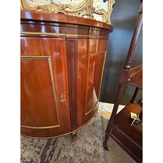 Mahogany Demilune Cabinet by Kindel For Sale - Image 10 of 14