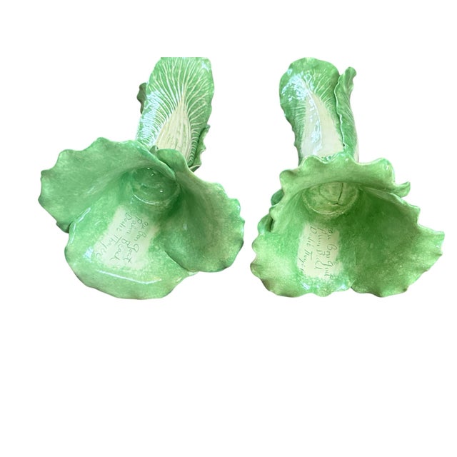 Vintage Dodie Thayer Cabbage Leaf Candleholders For Sale In Miami - Image 6 of 12