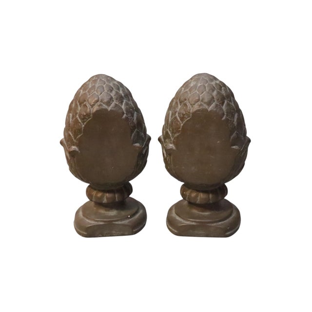 Large Pineapple Finial Bookends, a Pair For Sale In Tampa - Image 6 of 6
