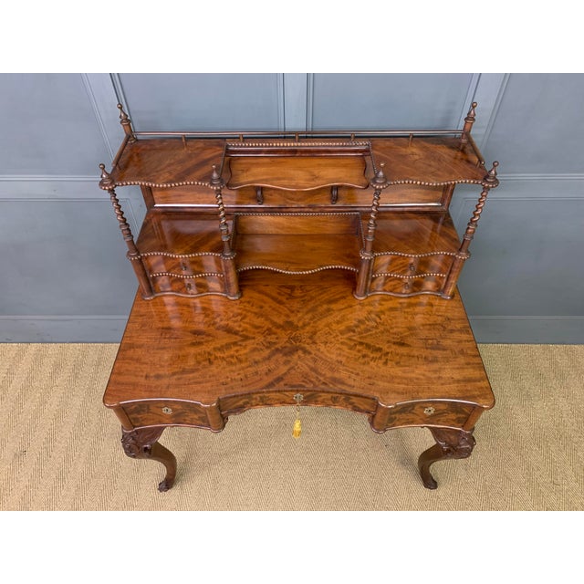 Flame Mahogany Writing Desk, 1860s For Sale - Image 17 of 18