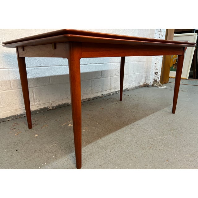 Mid 20th Century Skovmand & Andersen for Moreddi Teak Draw-Leaf Dining Table For Sale - Image 10 of 16