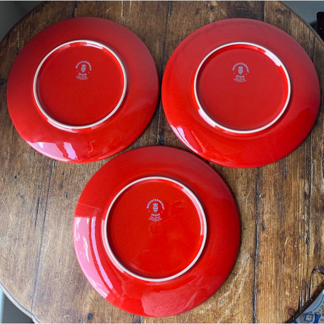 Late 20th Century Waechtersbach Fun Factory Freestyle Red-Cherry Coupe Dinner Plates, Made in Spain - Set of 6 For Sale In Dallas - Image 6 of 9