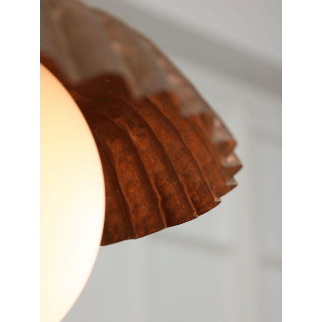 Mid-Century Italian Copper and Opaline Pendant Lamp For Sale - Image 13 of 18