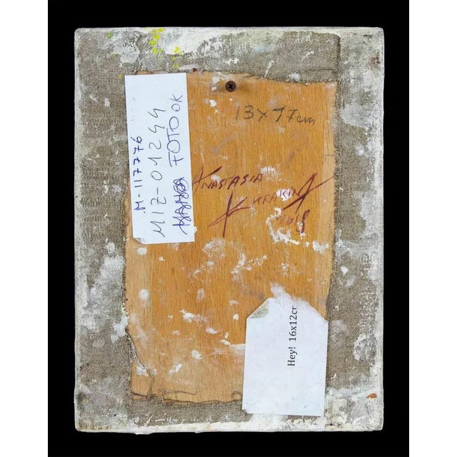 A woman is an original contemporary artwork, realized in 2018 by the emerging artist Anastasia Kurakina. Mixed colored...