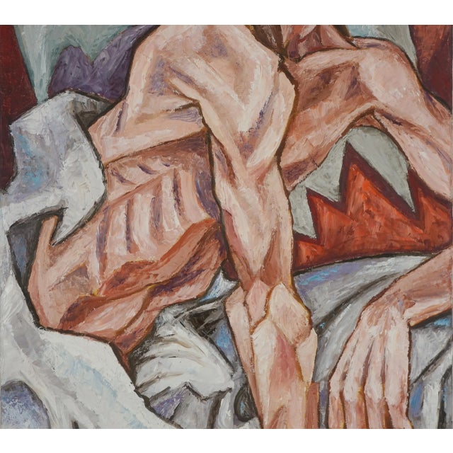 Mid Century Modern Abstracted Figurative - Man's Morning by Cynthia Bissell For Sale - Image 4 of 6