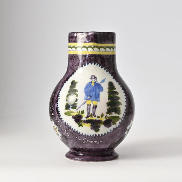 Antique Manganese Ceramic Jug from Boch Freres Keramis, 1800s, in Good conditions. Designed before 1890