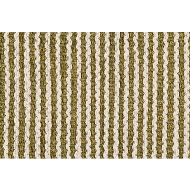 Part & Parcel Goods Textured Scallop Stripe Runner, 2’6”x12’, Moss and Eggshell For Sale - Image 4 of 5