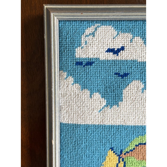 Vintage Framed Needlepoint Boats— A Pair For Sale In Washington DC - Image 6 of 18