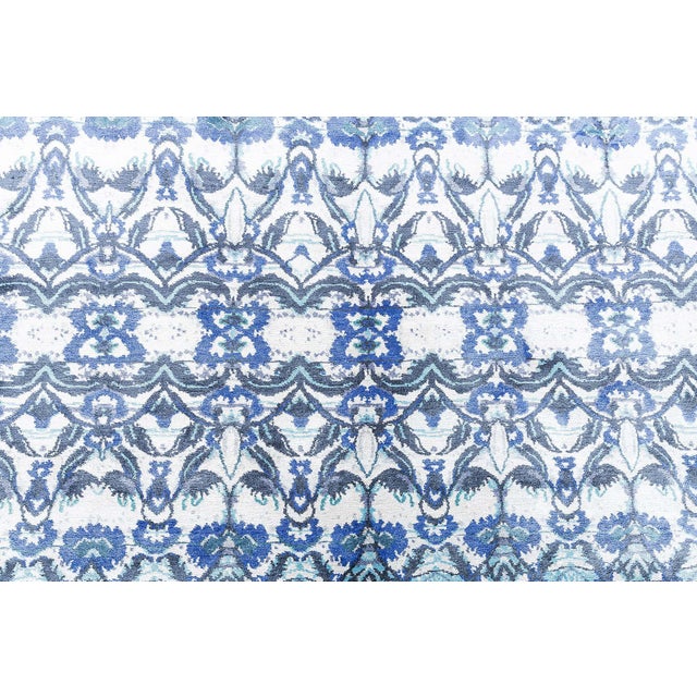Textile Art Nouveau Style Floral Slate Gray Rug "Tidal" by Doris Leslie Blau For Sale - Image 7 of 8
