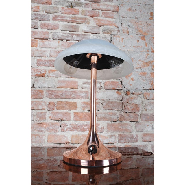 Art Deco Table Lamp in Brass and Glass, France, 1930s For Sale - Image 6 of 9