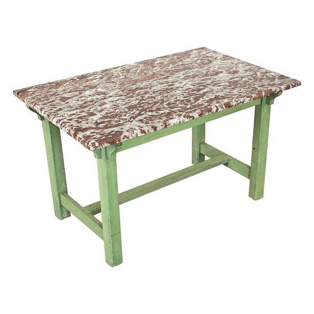 Brown French 19th Century Marble-top Work Table For Sale - Image 8 of 16