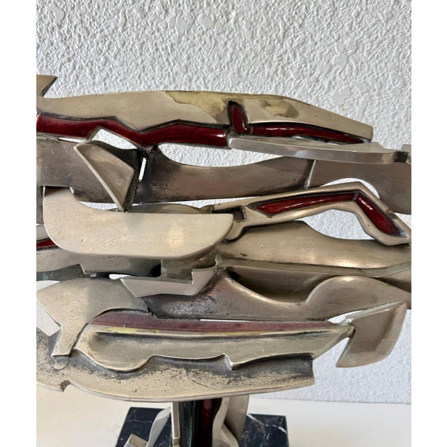 1970s Studio Del Campo, Studio Del Campo Italian Brutalist Abstract Sculpture Steel Enamel 1978 Turin For Sale - Image 5 of 12