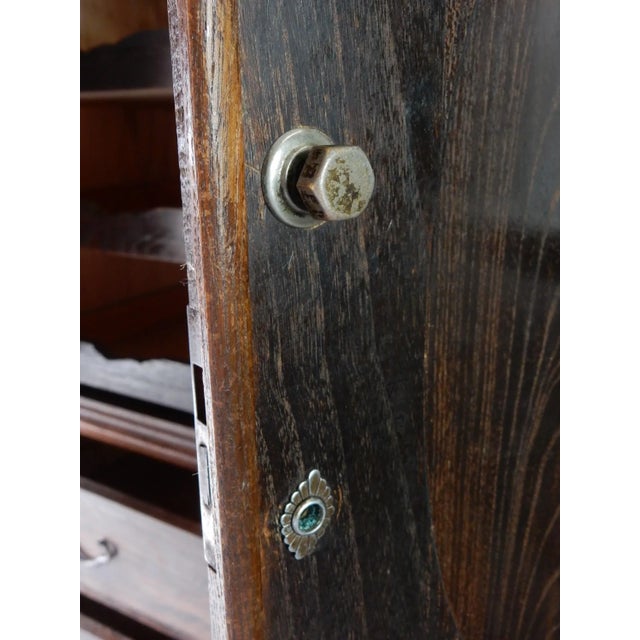 Chestnut 20th Century Japanese Elm Tansu Chest of Drawers Cabinet Set 3 Parts Wabi Sabi For Sale - Image 8 of 12