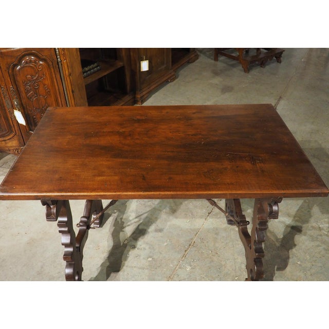 18th Century Spanish Baroque Single Plank Table With Wrought Iron Stretchers For Sale - Image 9 of 18