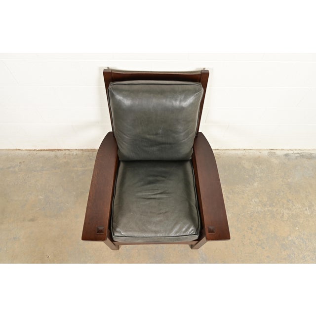 Stickley Mission Oak Arts & Crafts Lounge Chair For Sale In South Bend - Image 6 of 15