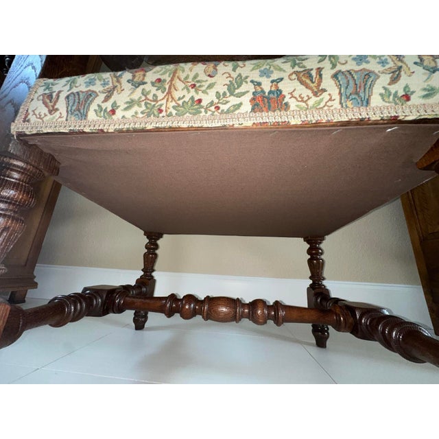 French Louis XIII Hunting Style Carved Walnut Armchair, Circa 1860 For Sale - Image 10 of 12