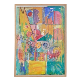 Angel Darisio, Mixed Media Painting on Paper No. 22, 20th Century For Sale