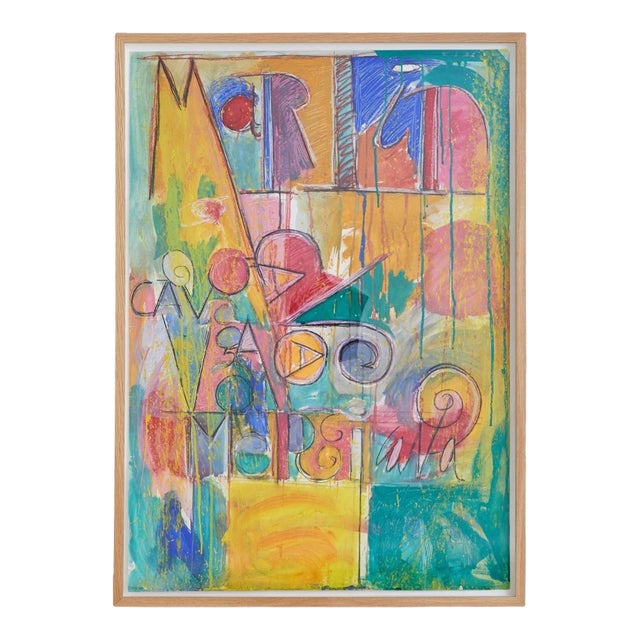 Angel Darisio, Mixed Media Painting on Paper No. 22, 20th Century For Sale