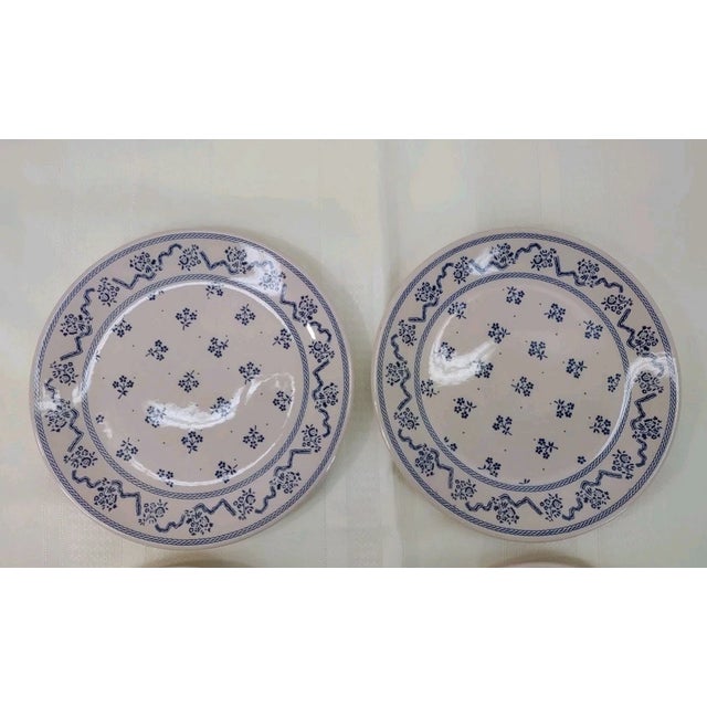 Mid-Century Modern Vintage English Traditional Laura Ashley Blue Petite Fleur Johnson Brothers Bread Plates - Set of 4 For Sale - Image 3 of 3