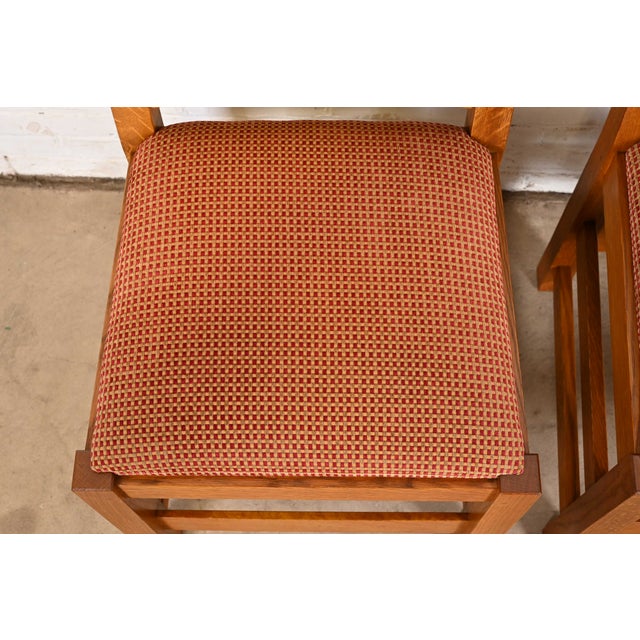 Brown Stickley Mission Oak Arts & Crafts Dining Chairs, Set of Twelve For Sale - Image 8 of 12