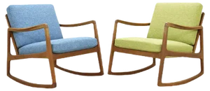 Set of Vintage Rocking Chair by Ole Wanscher for France & Søn