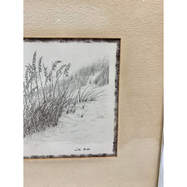 Vintage coastal reproduction print. Titled “Shadows” and made by artist Jo Ka from North Carolina. Perfect for a beach...