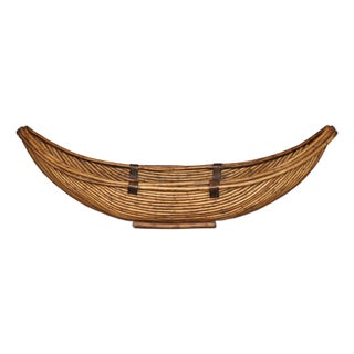 Large Rattan Fruit Basket, 1970s For Sale