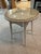 French Country Vintage White Wicker Round Table For Sale - Image 3 of 4