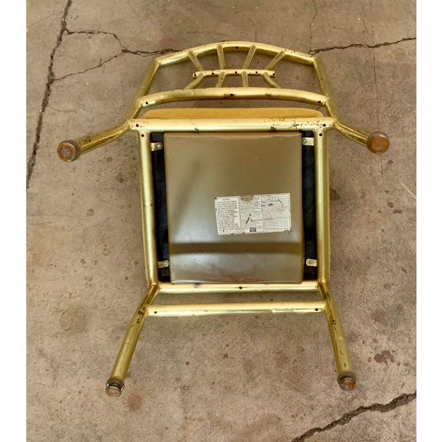 A Pair of Late 20th Century Faux Bamboo Gold Banquet Dining Chairs by Shelby Williams For Sale - Image 9 of 17