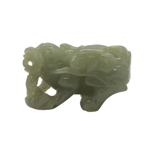 Detail Chinese Hand Carved Natural Jade Lucky Pixiu Figure Pendant