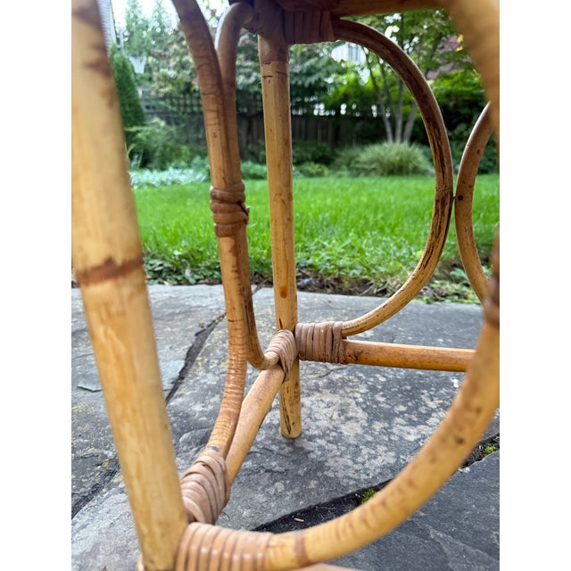 Vintage Wicker Rattan End / Drinks Table Mid 20th Century For Sale - Image 11 of 14