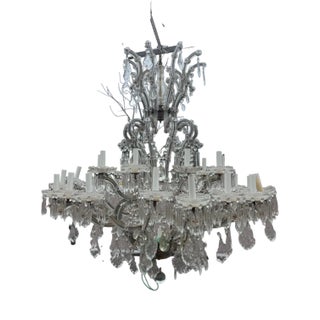Large Bohemian Crystal Chandelier Marie-Thérèse 30 Lights, 1950s For Sale