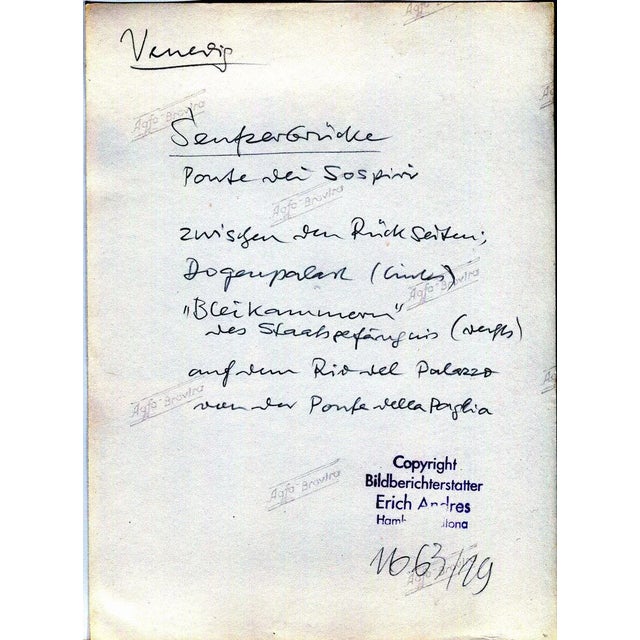 1950s Venice Bridge of Sighs, 1954 For Sale - Image 5 of 6