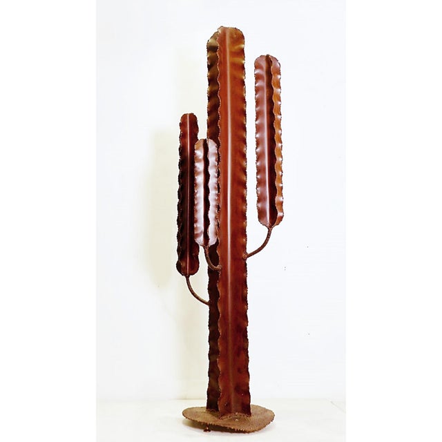 Cactus Sculpture in Patinated Metal with Rust Effect For Sale - Image 13 of 13