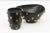 Mid-Century Modern Vintage Italian Alvino Bagni for Bitossi Black Ceramic Bowl and Vase With Gold Plated Studs, 1960's For Sale - Image 3 of 12