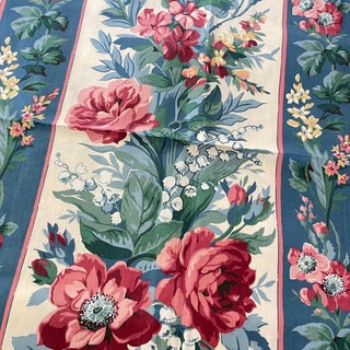 1990s Vintage Waverly Carolina Rose Chintz Fabric - 3 Yards For Sale