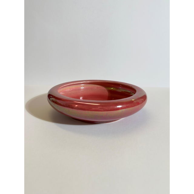 Shallow Pink Lustre Porcelain Bowl from Devon Lustre Fieldings, 1930s For Sale - Image 3 of 12