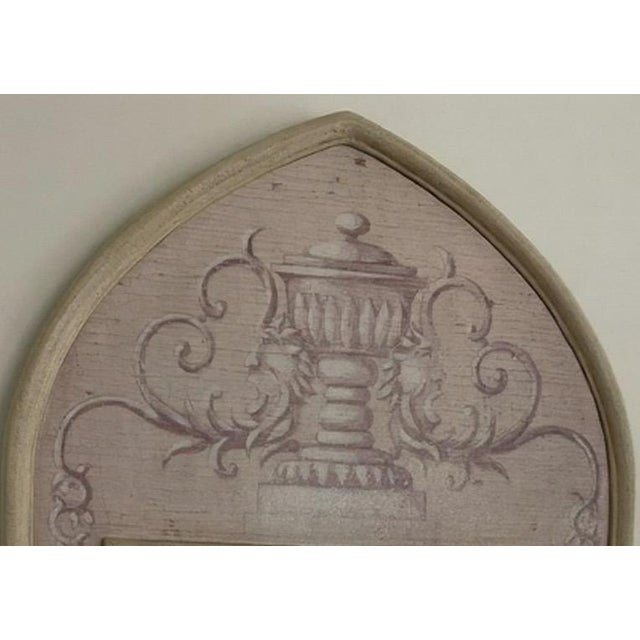French Large 1990s Bombay Company Neoclassical Urn Trumeau Mirror Hand Painted Gold Leaf For Sale - Image 3 of 9