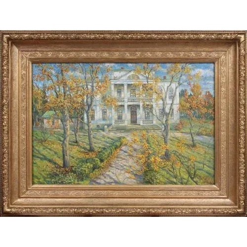 The White Villa, 20th Century, Oil Painting, Framed For Sale - Image 5 of 8