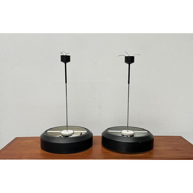 Mid-Century Modern Mid-Century Czech Minimalist Ceiling Pendant Lamps by Josef Hurka for Napako, 1960s, Set of 2 For Sale - Image 3 of 18