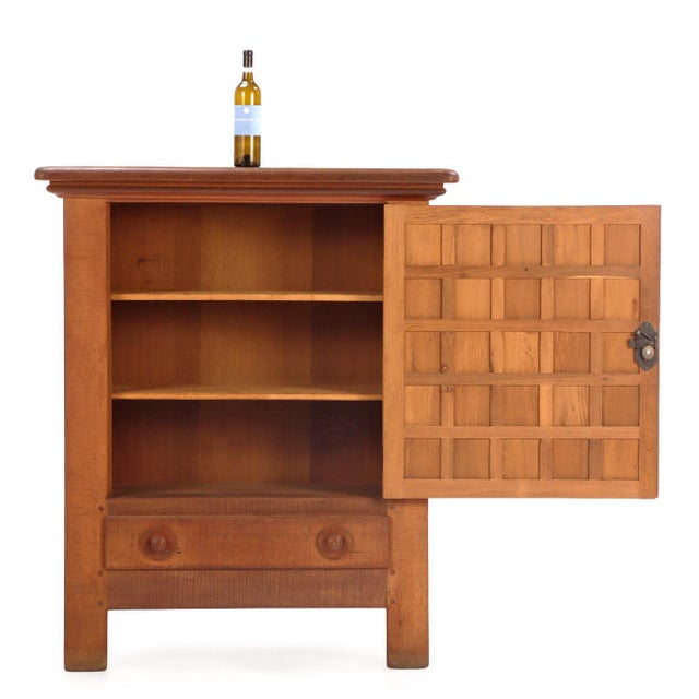 Wood French Oak Brutalist-Style Cabinet, C. 1960. For Sale - Image 7 of 8