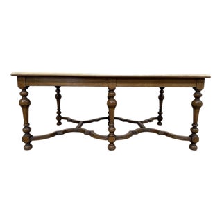 Louis XIII Style Coffee Table with Crisscross Pattern For Sale