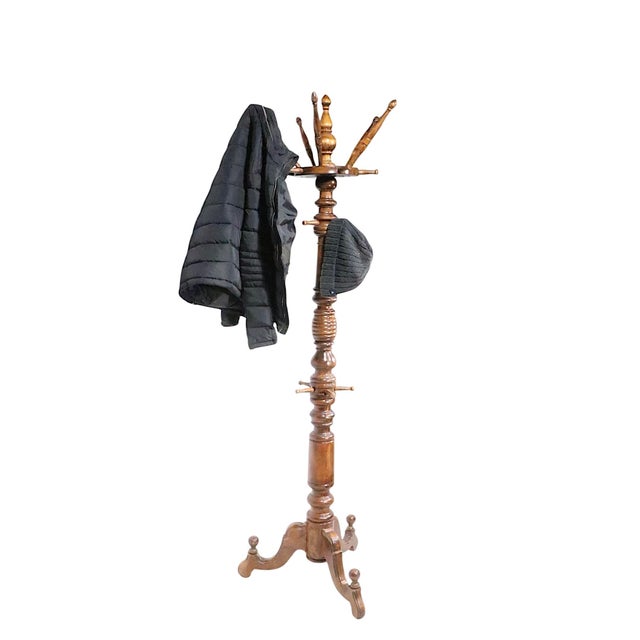 19th Century Victorian Walnut Coat Rack Coat Tree For Sale - Image 9 of 13