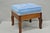 Antique Victorian Walnut Cabriole Leg Blue Tufted Footstool Ottoman Stool For Sale - Image 14 of 15